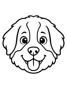 Free printable Happy Bernese Mountain Dog Face coloring page