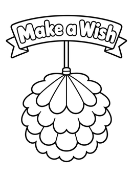 Free printable Make A Wish Hanging Paper Pom Pom coloring page