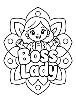 Free printable Boss Lady Floral Mandala coloring page