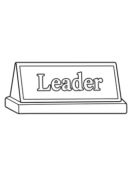 A leader desk nameplate in this happy bosss day coloring page.