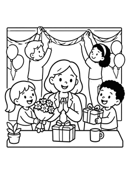 Free printable Office Party For The Boss coloring page