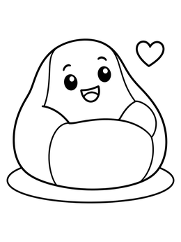Free printable Happy Cartoon Beanbag Chair coloring page