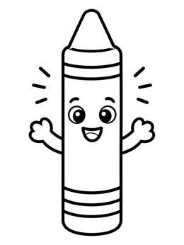 Free printable Happy Cartoon Wax Crayon coloring page