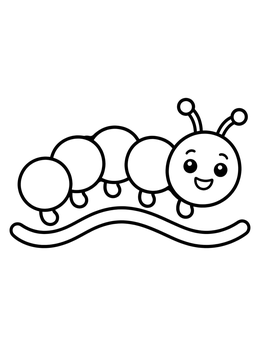 Free printable Happy Caterpillar Crawling Along coloring page