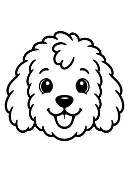 Free printable Happy Curly Labradoodle Face coloring page