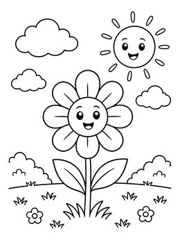 Free printable Happy Daisy Under The Sun coloring page