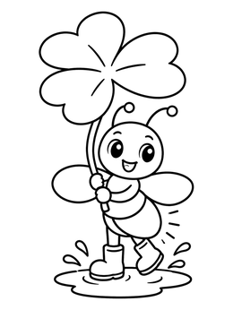 Free printable Happy Firefly Splashing In Puddle coloring page