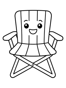 Free printable Happy Folding Lawn Chair coloring page