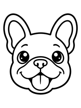 Free printable Happy French Bulldog Puppy Face coloring page