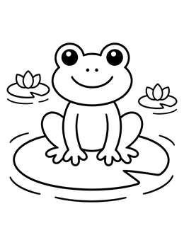 Free printable Happy Frog On A Lily Pad coloring page