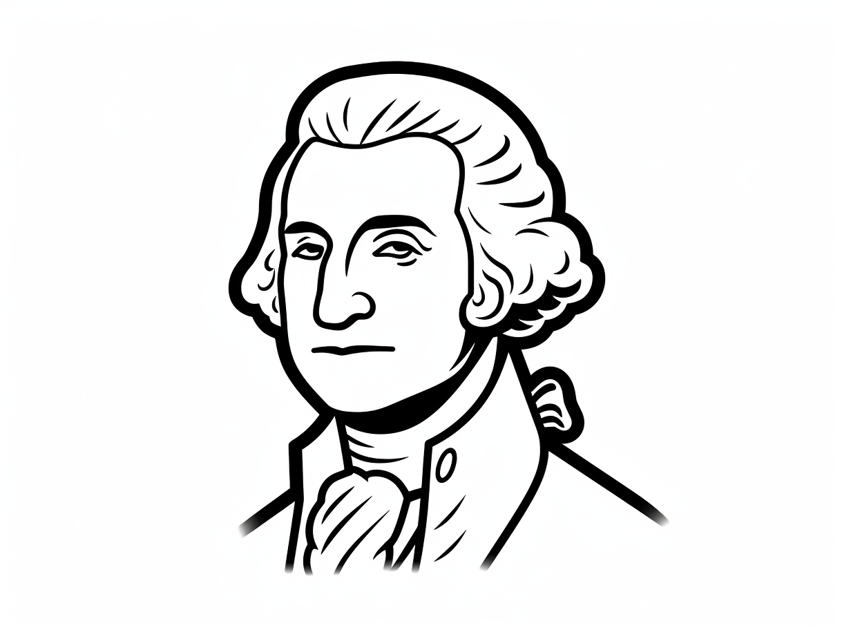 Happy George Washington - Coloring Page