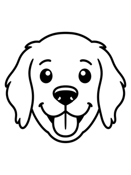 Free printable Happy Golden Retriever Puppy Face coloring page
