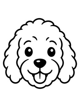 Free printable Happy Goldendoodle Puppy Face coloring page