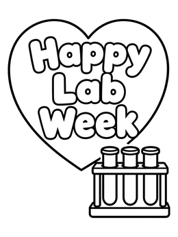Free printable Happy Lab Week Test Tubes coloring page