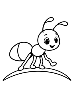 Free printable Happy Little Ant On A Blade Of Grass coloring page