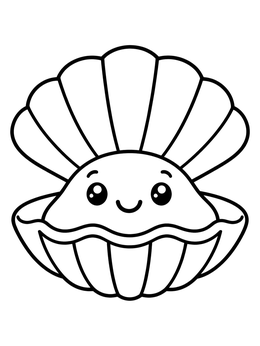 Free printable Happy Little Clam coloring page