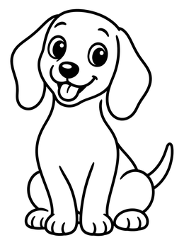 Free printable Happy Little Dachshund Puppy coloring page