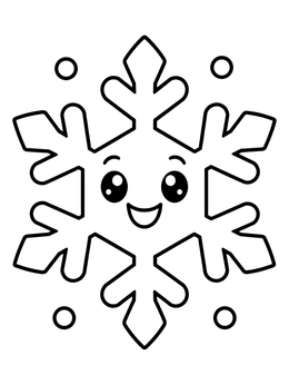 Free printable Happy Little Ice Snowflake coloring page