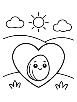 Free printable Happy Mustard Seed In Heart coloring page
