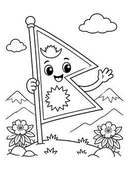 Free printable Happy Nepal Flag Mascot coloring page