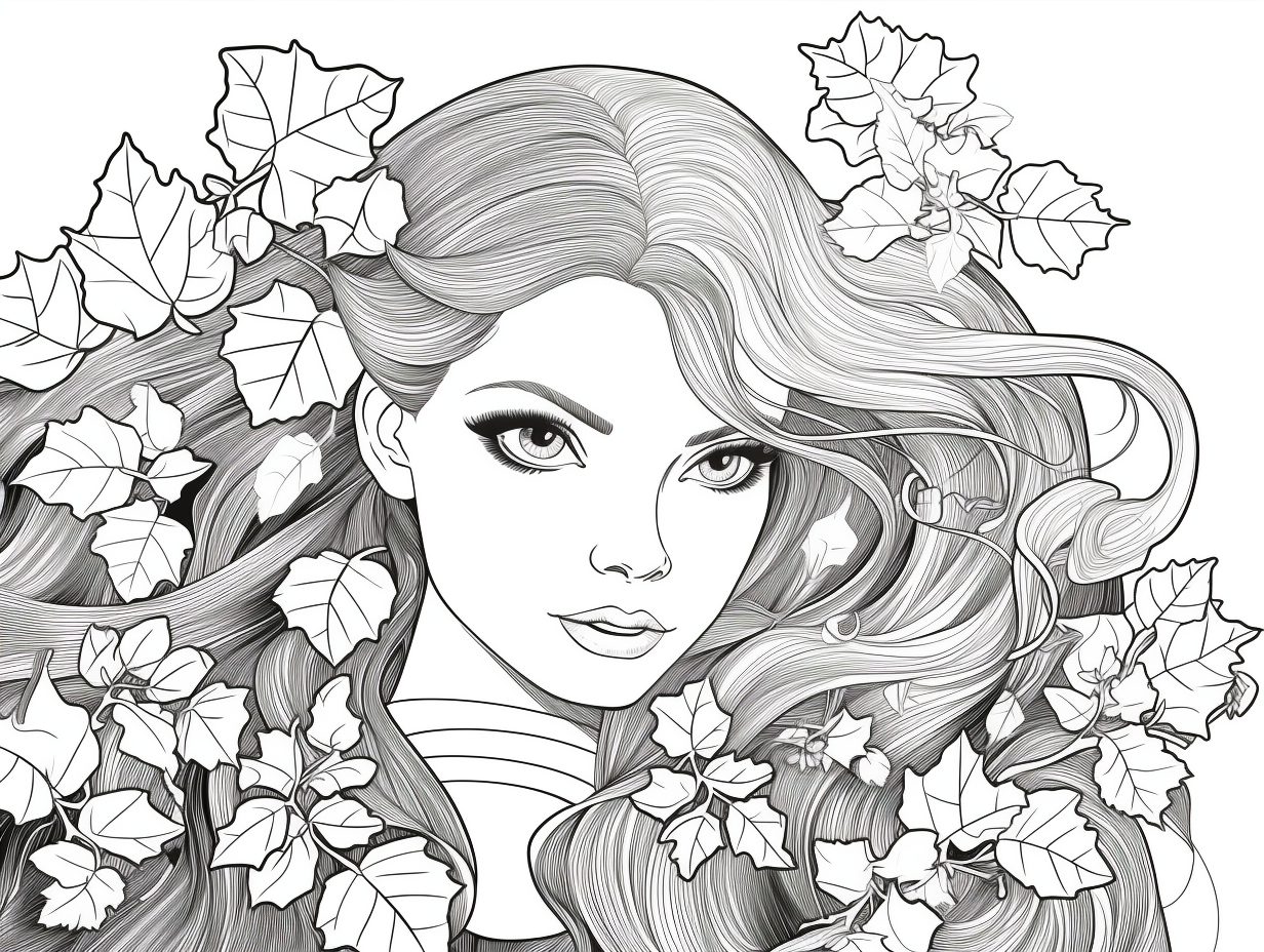 Happy Poison Ivy - Coloring Page