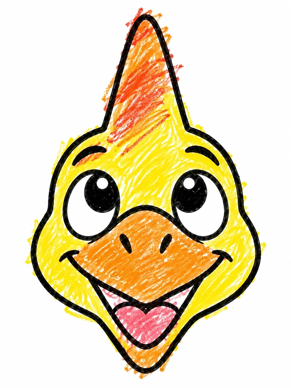 Colored example of the Happy Pterodactyl Face coloring page
