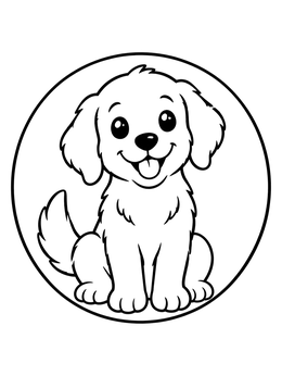 Free printable Happy Puppy In A Sunbeam coloring page