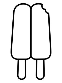 Free printable Twin Popsicle With A Bite coloring page