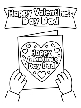Free printable Valentine Card For Dad coloring page