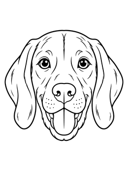 Free printable Happy Vizsla Dog Face coloring page