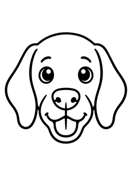 Free printable Happy Vizsla Puppy Face coloring page