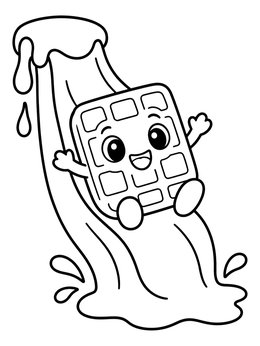 Free printable Happy Waffle On Syrup Slide coloring page