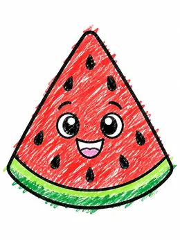 Watermelon Letters Patterned Happy Watermelon Slice Coloring Page