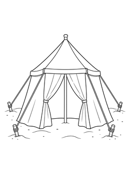 Free printable Ancient Desert Camp Tent coloring page