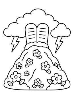 Free printable Blooming Mount Sinai With Stone Tablets coloring page