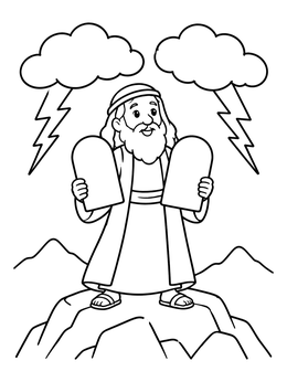 Free printable Moses On Mount Sinai With Tablets coloring page