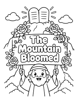 Free printable Moses And The Blooming Mountain coloring page