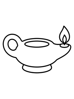 Free printable Simple Ancient Clay Oil Lamp coloring page