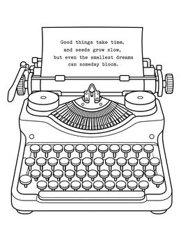 Free printable Vintage Typewriter With Poetic Stanza coloring page