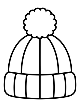 Free printable Cozy Winter Beanie With Pompom coloring page
