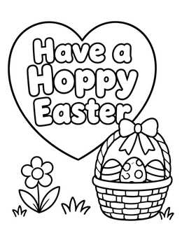 Free printable Have A Hoppy Easter Basket coloring page