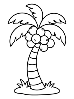 Free printable Tropical Coconut Palm Tree coloring page
