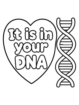 Free printable Heart And Dna Double Helix coloring page
