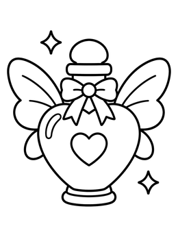 Free printable Heart Fairy Magic Potion Bottle coloring page