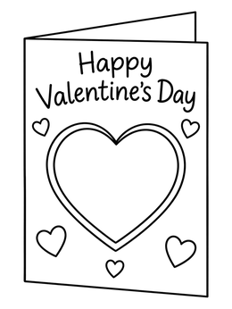 A Happy Valentine's Day greeting card in this heart coloring page.