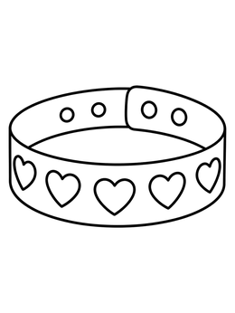 Free printable Heart Pattern Wristband Bracelet coloring page