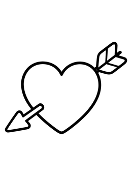 Free printable Classic Heart With Arrow coloring page