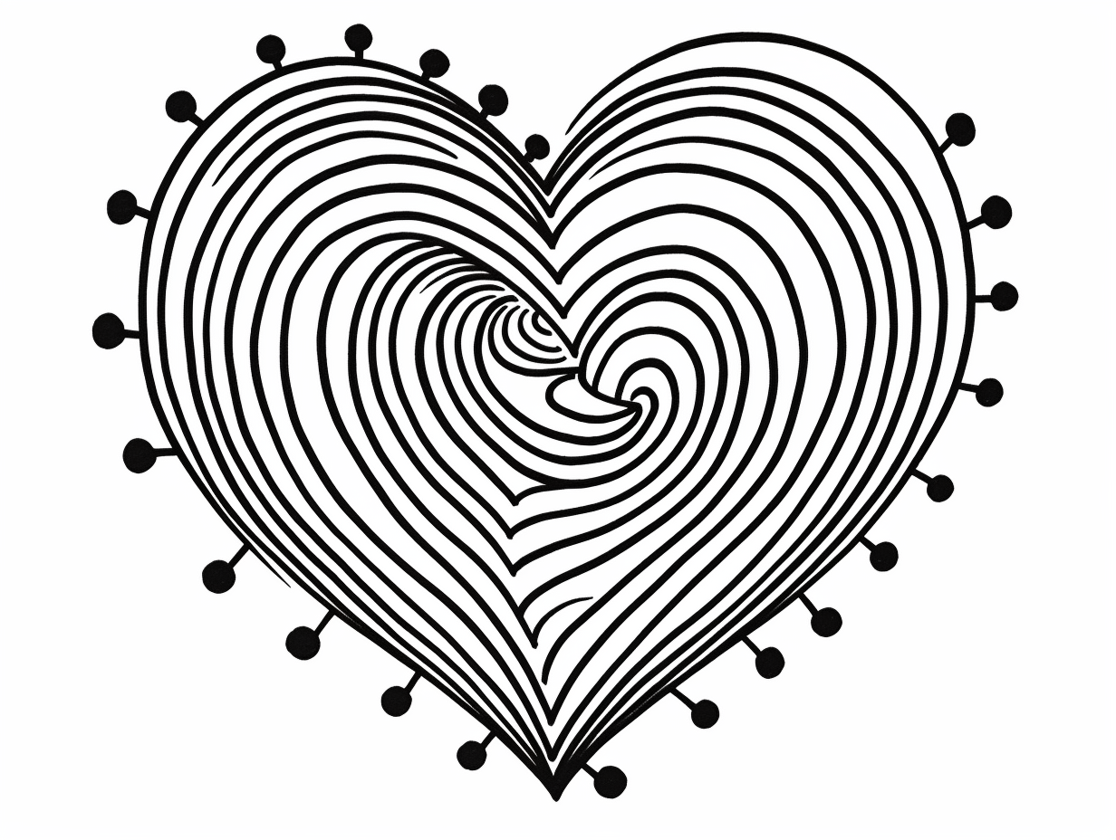 Heart Shape Coloring Activity - Coloring Page
