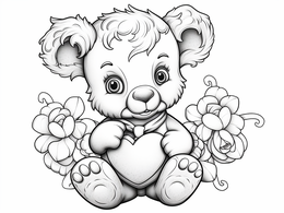 Free printable Heartwarming Teddy Bear Artwork To Color coloring page