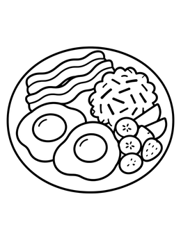 Free printable Hearty Breakfast Plate With Eggs coloring page